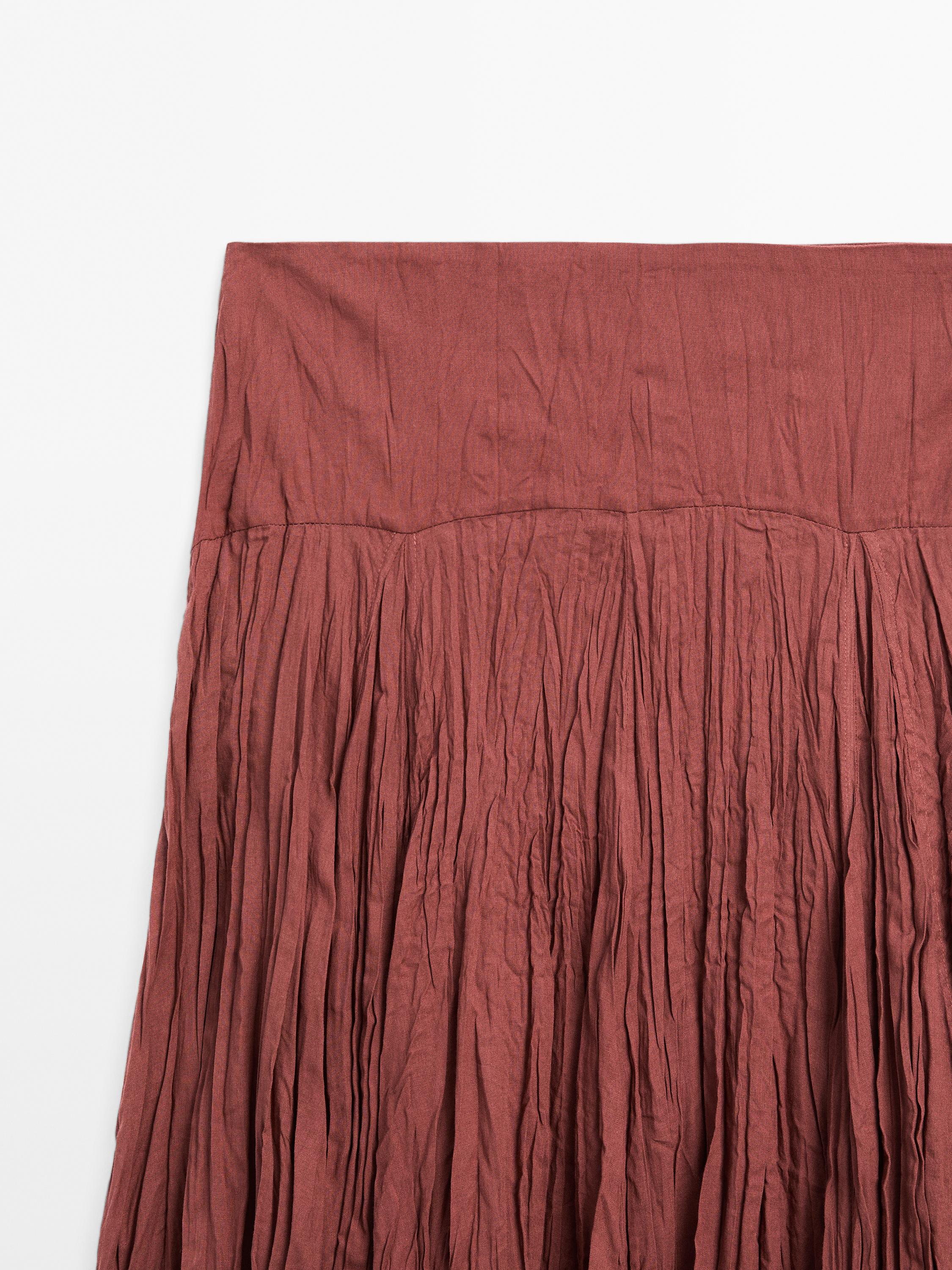 Jupe longue 100 % coton plissée